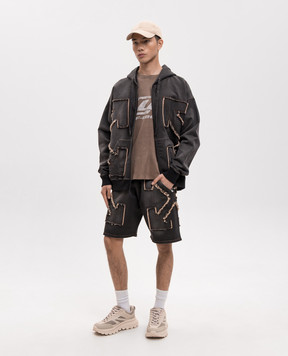 Off-White Brown T-shirt with logo print 44MAA120S26J00Z