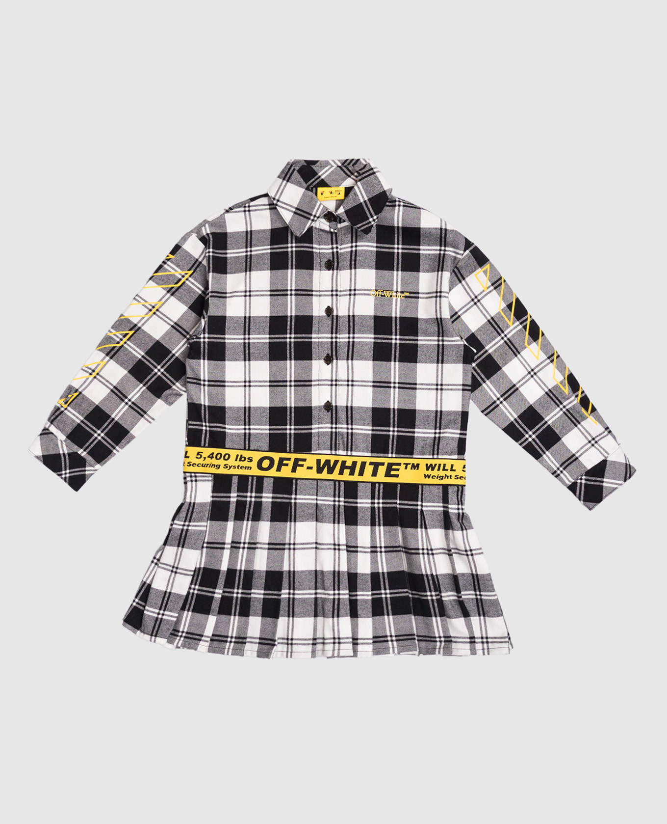 

Children's gray checkered shirt dress Off-White, Grey