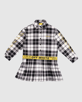 Off-White Children's gray checkered shirt dress 44GDB06HF5F001