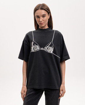Palm Angels Black T-shirt Bra PWAA07BS26JER003