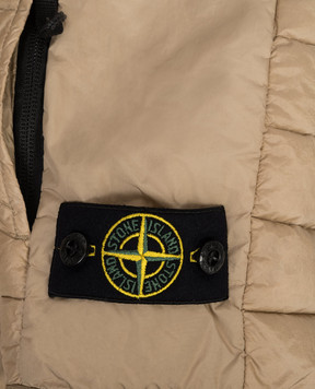 Stone Island Children's brown down vest with logo patch L1S16G100002S002414