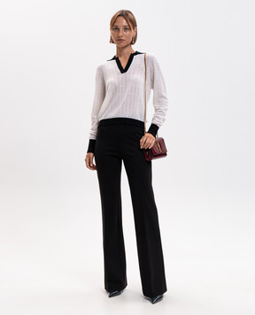Twinset White pullover with polo collar 262TP3330