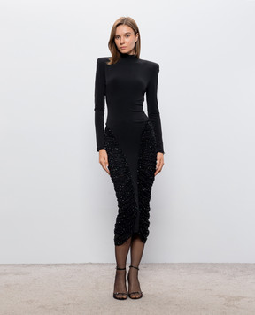 Nissa Black dress with crystals RS16715