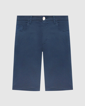 Stefano Ricci Blue shorts with embroidered monogram logo M8T6100080TFANT