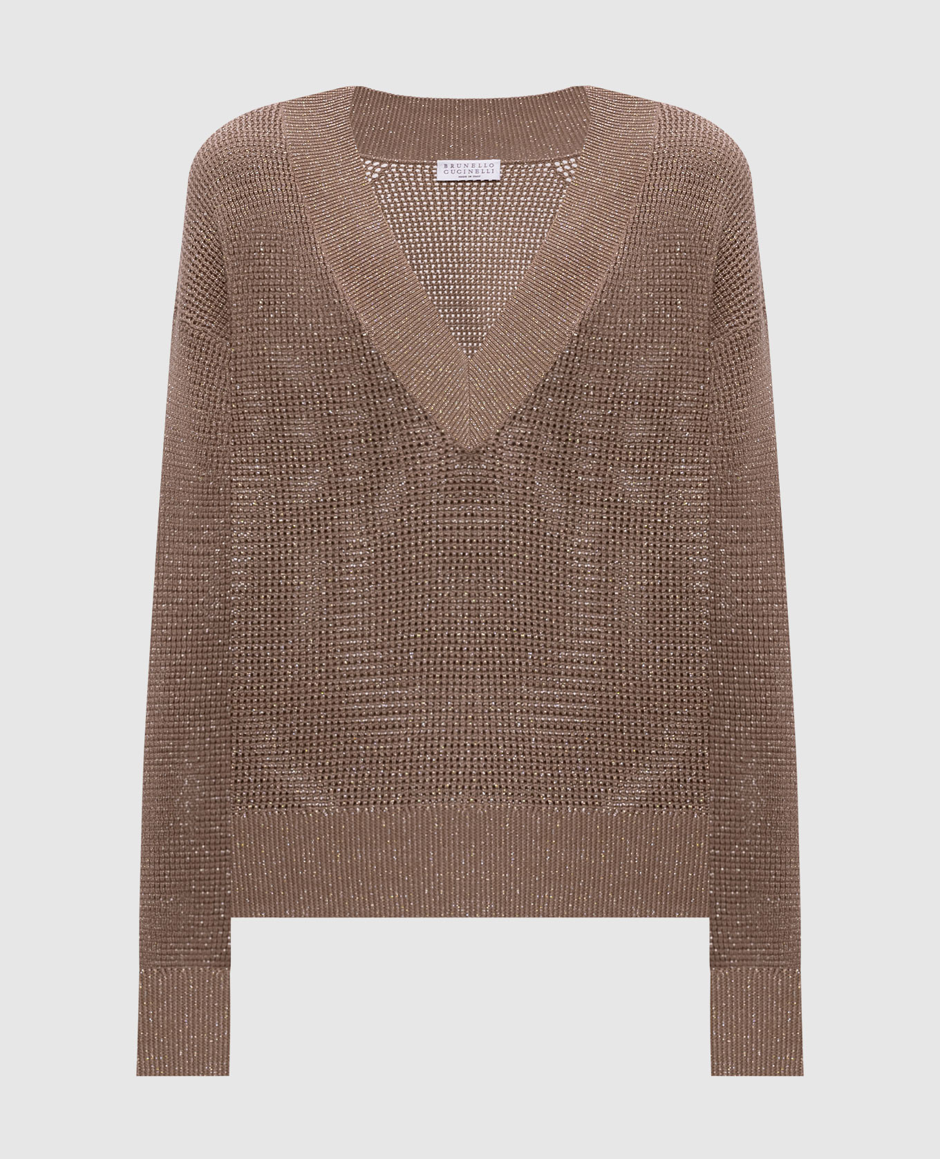 Brown pullover with lurex