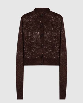 Brunello Cucinelli Brown cardigan with wool MFA790106