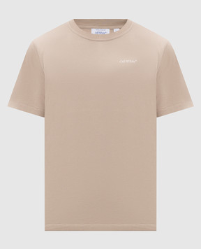 Off-White Beige T-shirt with logo print 44MAA16MF26J00M