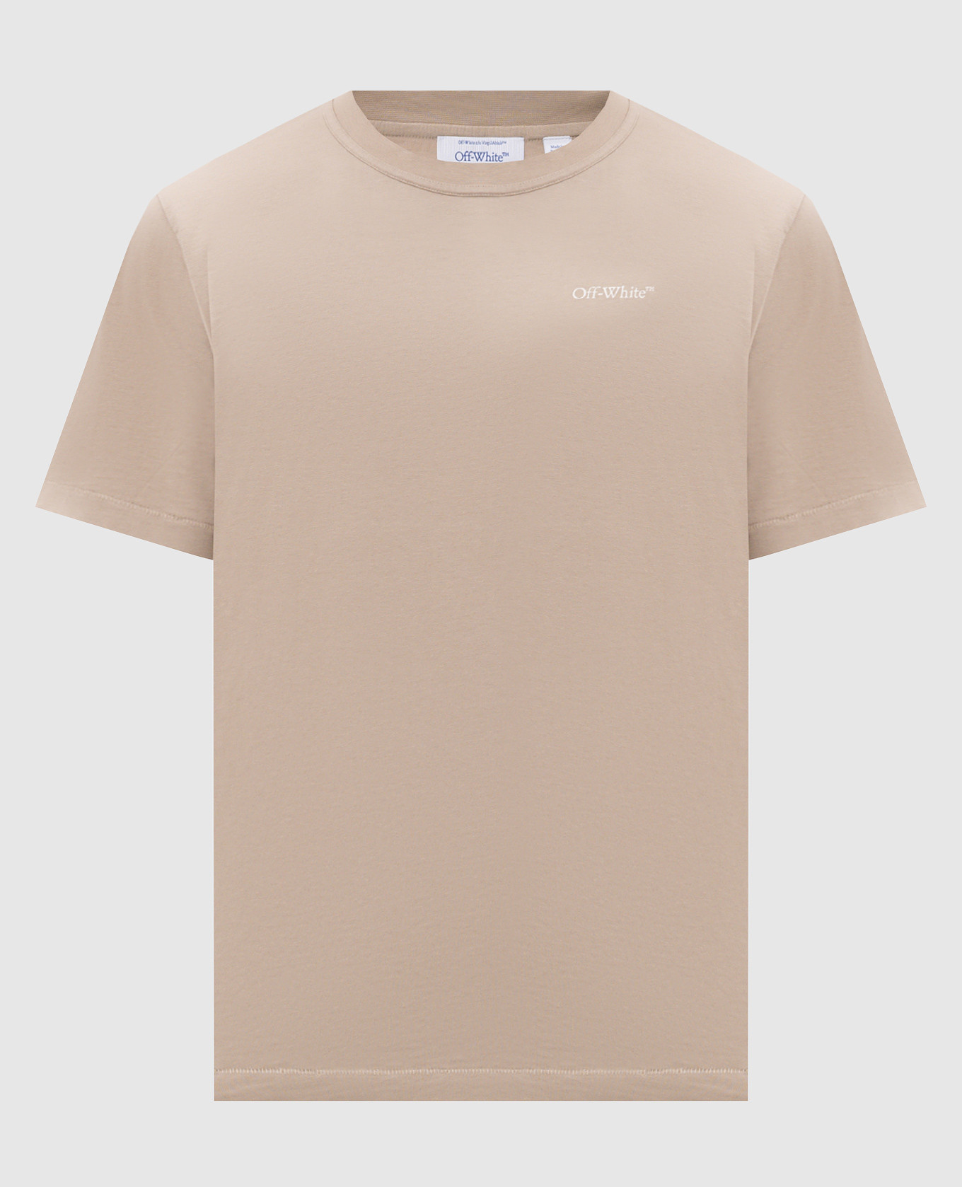 Beige T-shirt with logo print