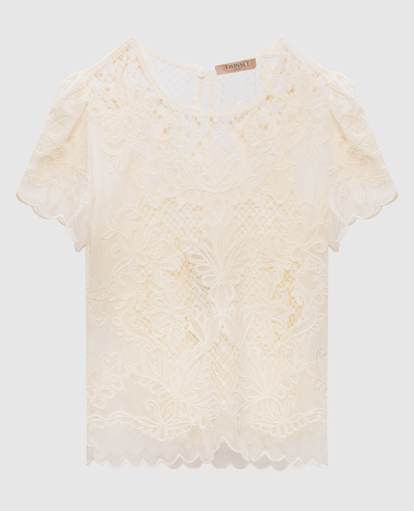 

Beige top with embroidery Twinset