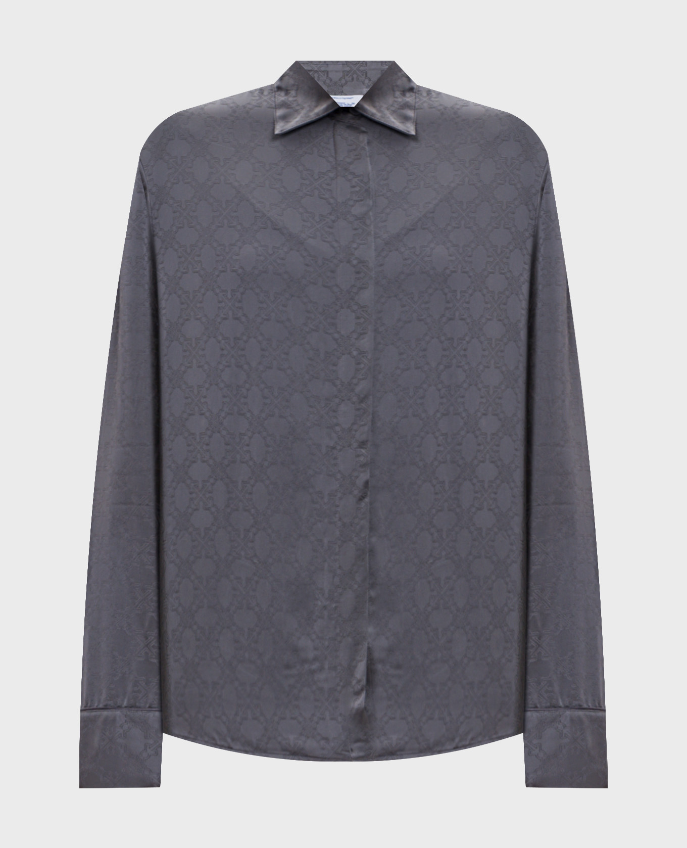 Graue Bluse mit Emblemmuster