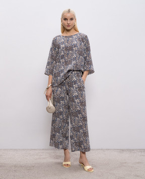 Max Mara Weekend NIRVANA blue silk pants WKDNIRVANA