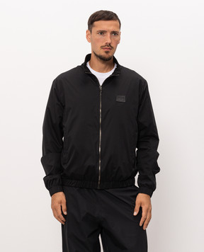 Dolce&Gabbana Black windbreaker with logo patch G9AOFTGK543