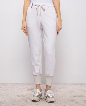 Peserico White melange joggers P04531J02347A