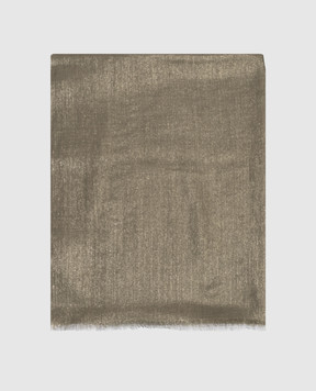 Brunello Cucinelli Khaki stole with cashmere and lurex silk MSCDAR097