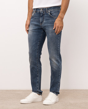 Dolce&Gabbana Blue slim jeans with a distressed effect GY07CDG8PK5