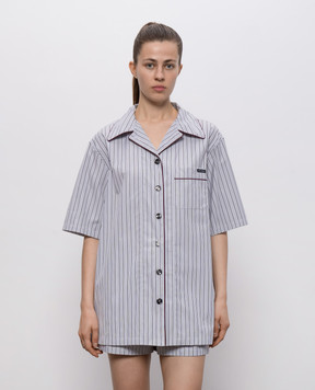 Dolce&Gabbana Gray striped shirt F5U31TFR51X