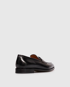 Santoni Black leather glossy loafers MCAD19385PL7HNTG