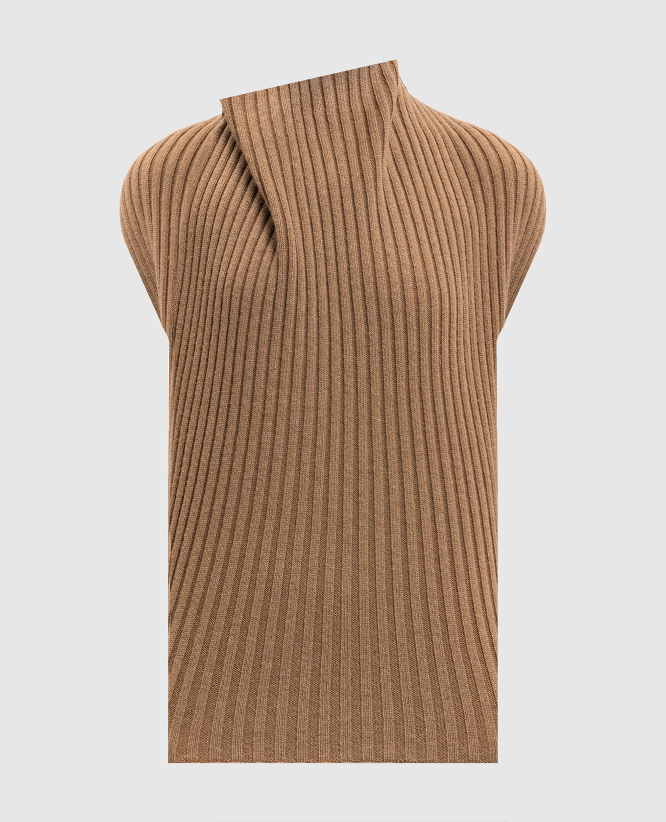 

Brown wool top with open back Victoria Beckham