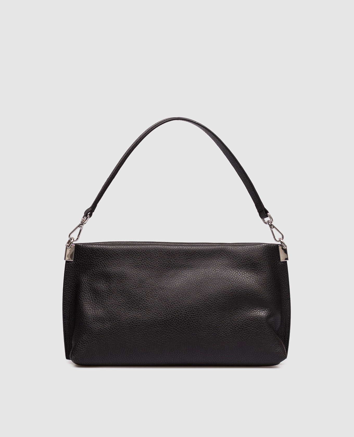 Black Leather Fanny Crossbody Bag