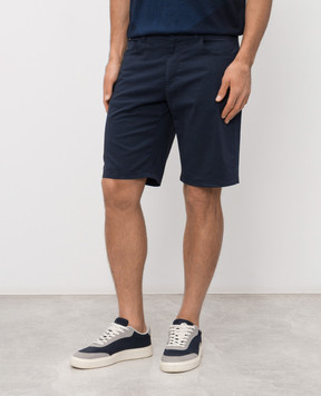 Stefano Ricci Blue shorts with embroidered monogram logo M8T6100080TFANT