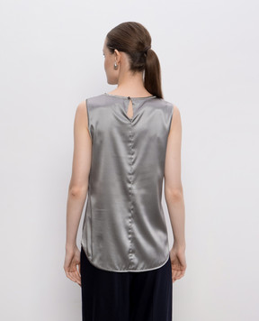 Peserico Gray silk top A08893D02372