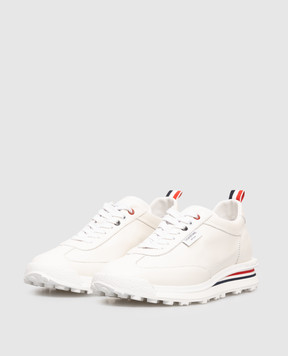 Thom Browne White Varsity Leather Sneakers MFE018BL0064