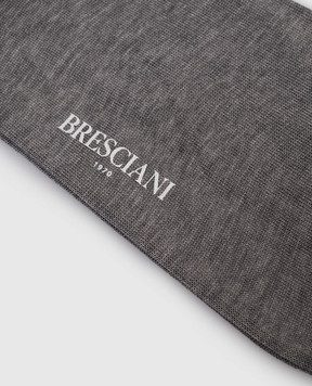 Bresciani Grey short melange cotton socks MP009RI0006BR
