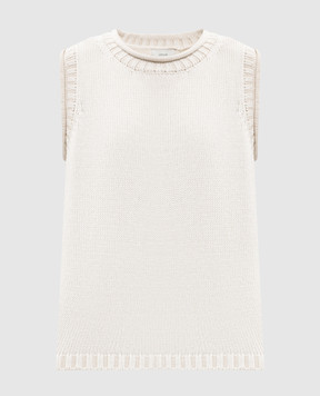 Loulou de Saison Effy ivory linen and silk vest EFFY