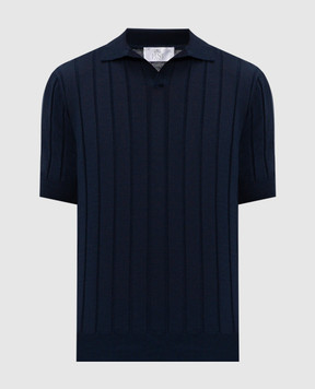 Pini Parma Blue cotton polo shirt POLORIBBL