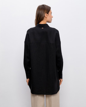Agnona Black linen shirt TD1113YU3049