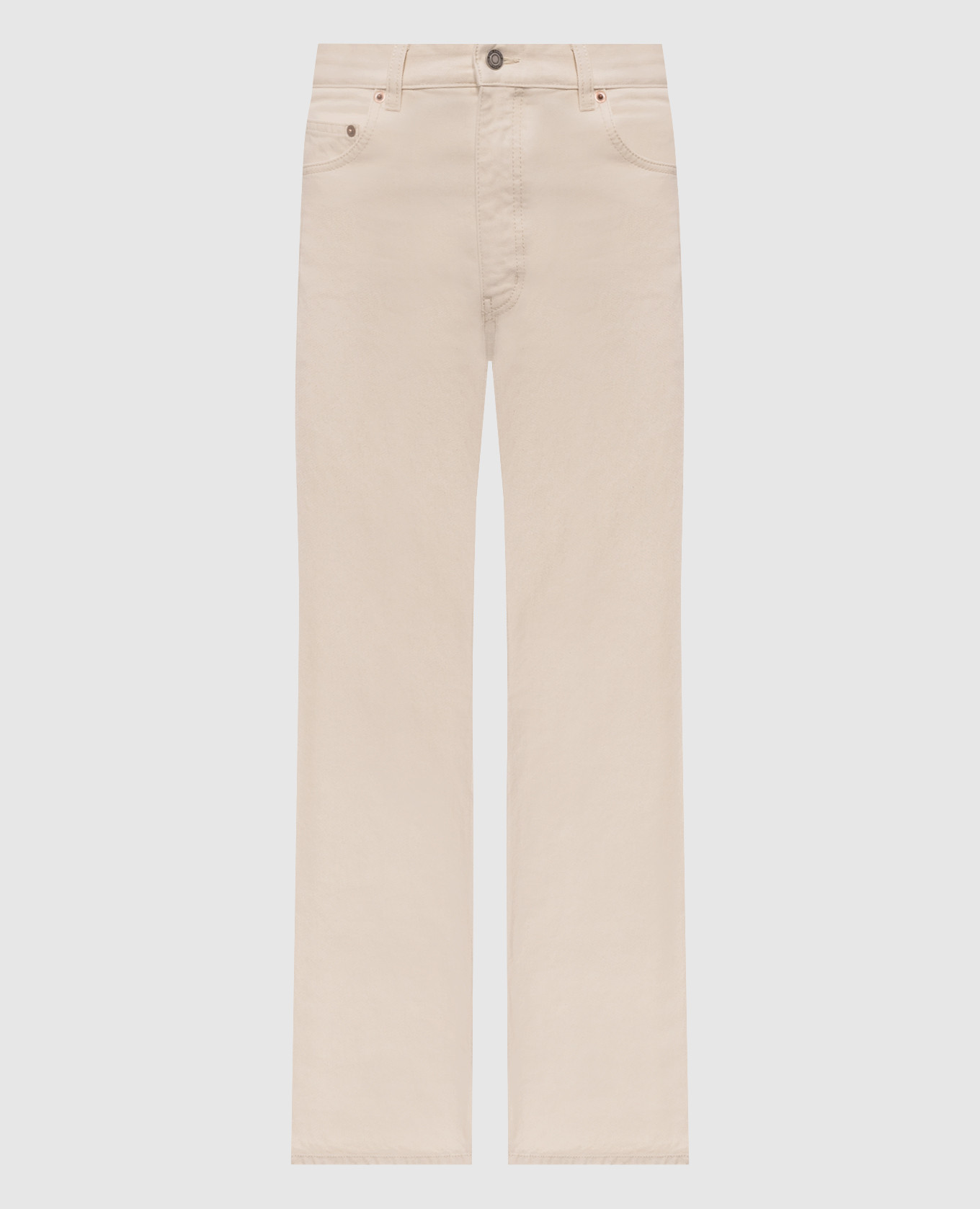 

White 70's jeans with logo patch Saint Laurent