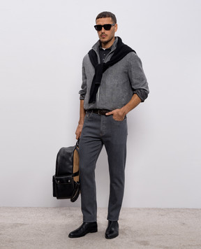 Brunello Cucinelli Grey cotton polo shirt M29400025