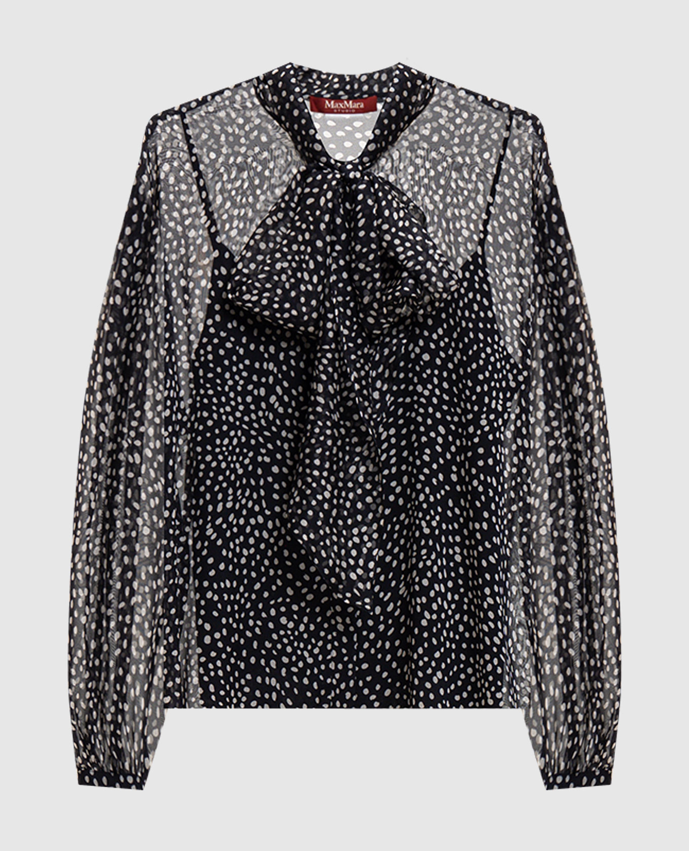 

Black MSTETERE silk blouse with polka dots Max Mara