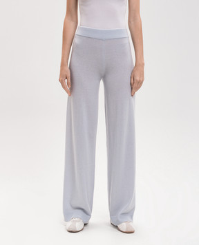 Allude Blue wool and cashmere pants 26517706