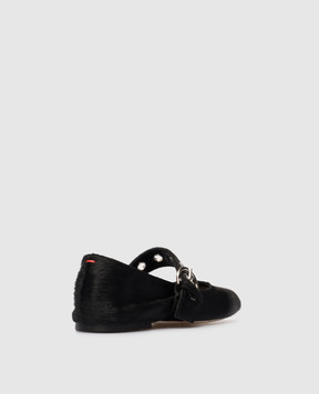 Aeyde Uma black ballet flats in napped leather FL0551052001126