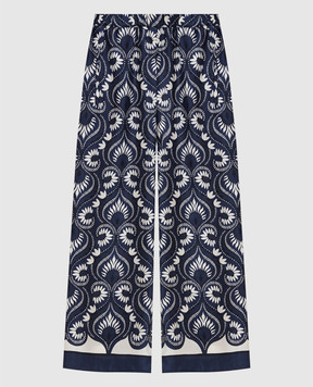 Max Mara Weekend WKDOTTICO blue silk pants WKDOTTICO