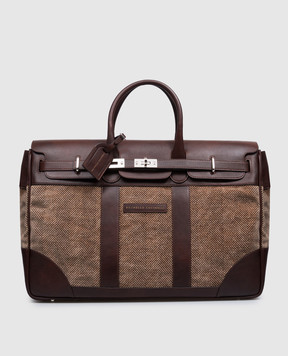 Brunello Cucinelli Brown combination travel bag MBROBU071