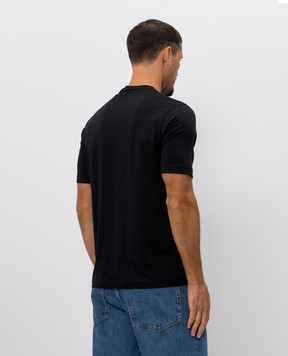 Stefan Brandt Black T-shirt with silk ELISECO