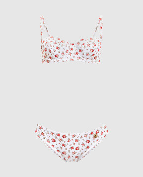 Dolce&Gabbana White printed swimsuit O8A17JON0D1
