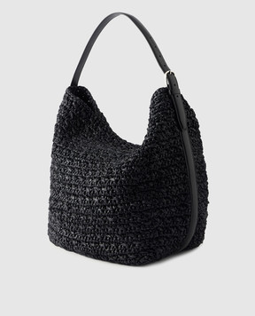 Toteme Black raffia bag 262WAL853FB0647