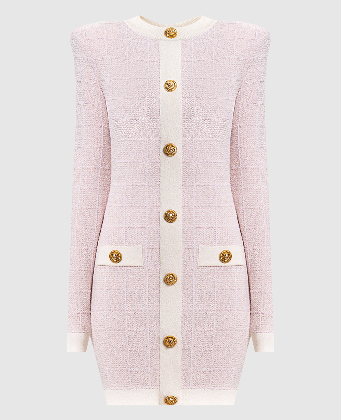 Pink tweed mini dress Balmain