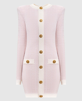 Balmain Pink tweed mini dress GF1R8920KJ48
