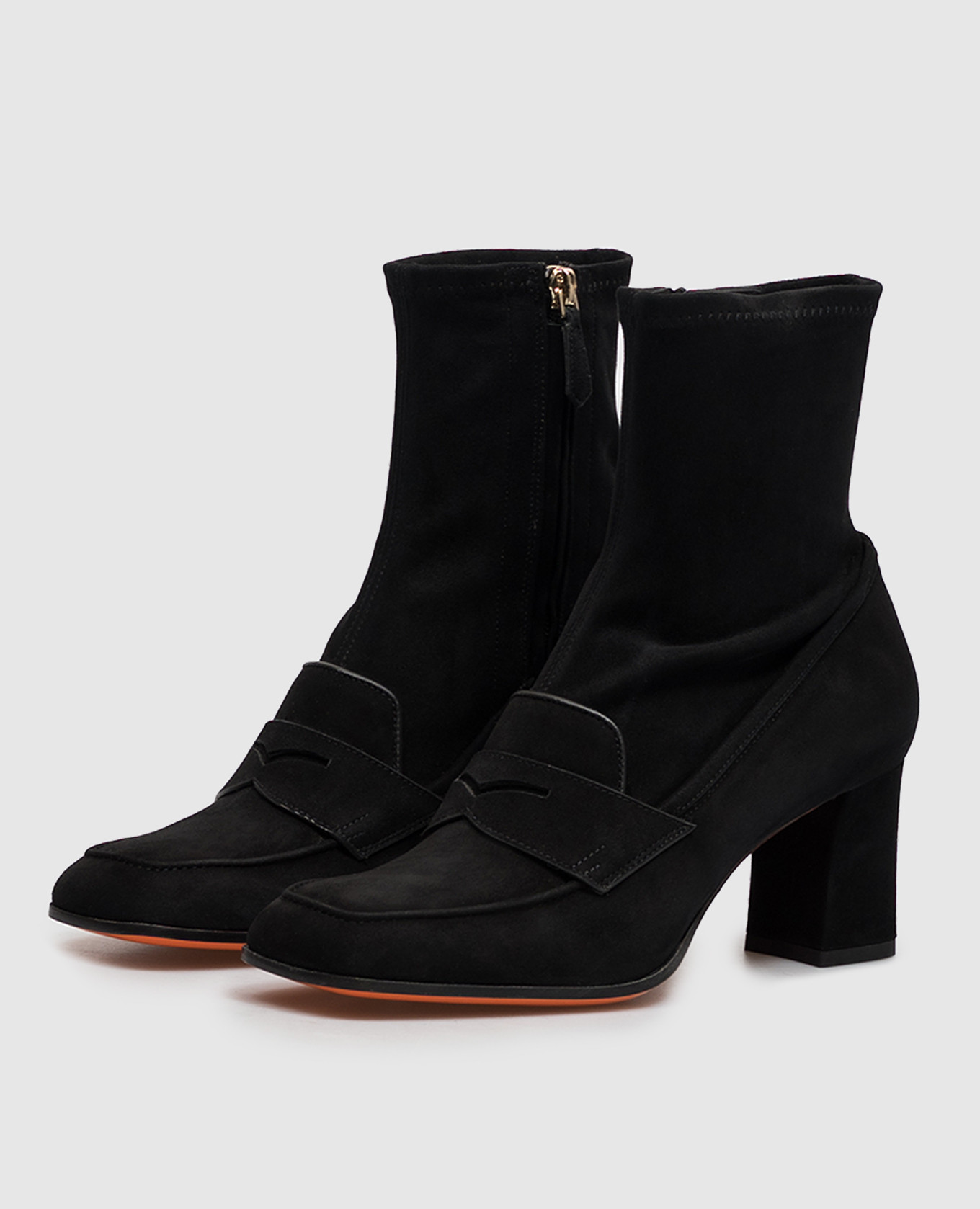 Black suede ankle boots Santoni 2