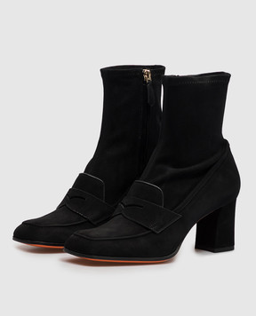 Santoni Black suede ankle boots WTOR72445HI2NUEH