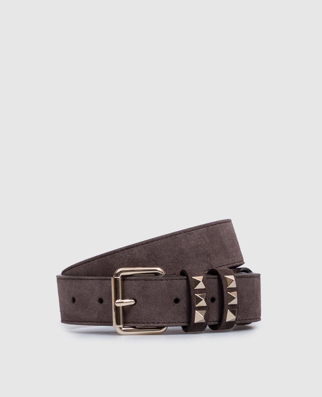 Brown suede Rockstud belt