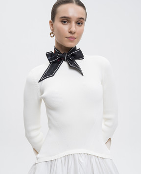 Givenchy Black silk twill ribbon with logo print 710010140001