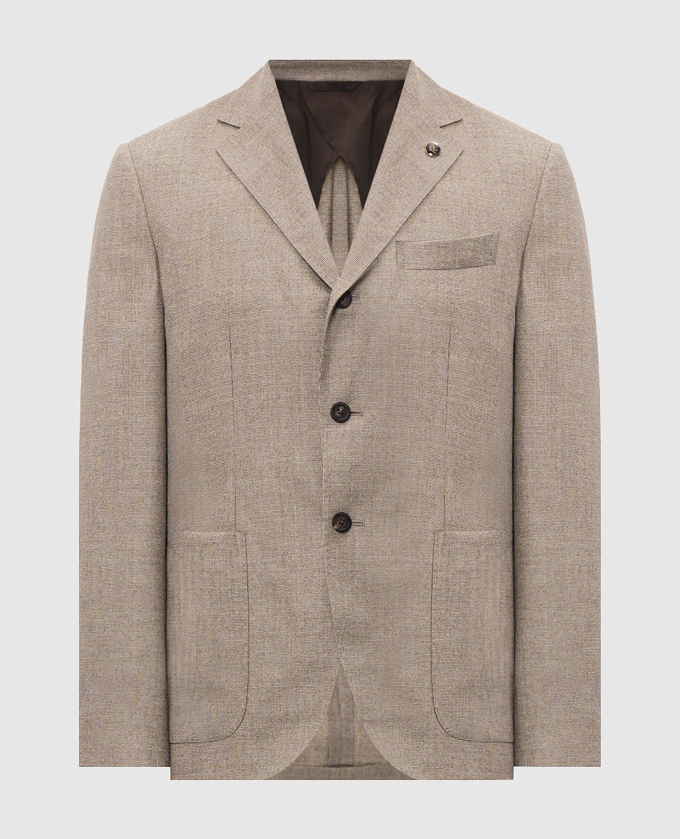 Beige wool jacket with a pattern