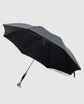 Pasotti Silver Eagle Gray Folding Umbrella OMITUO64SRASOSERGE11