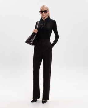 Agnona Brown wool pants T71207YUW022