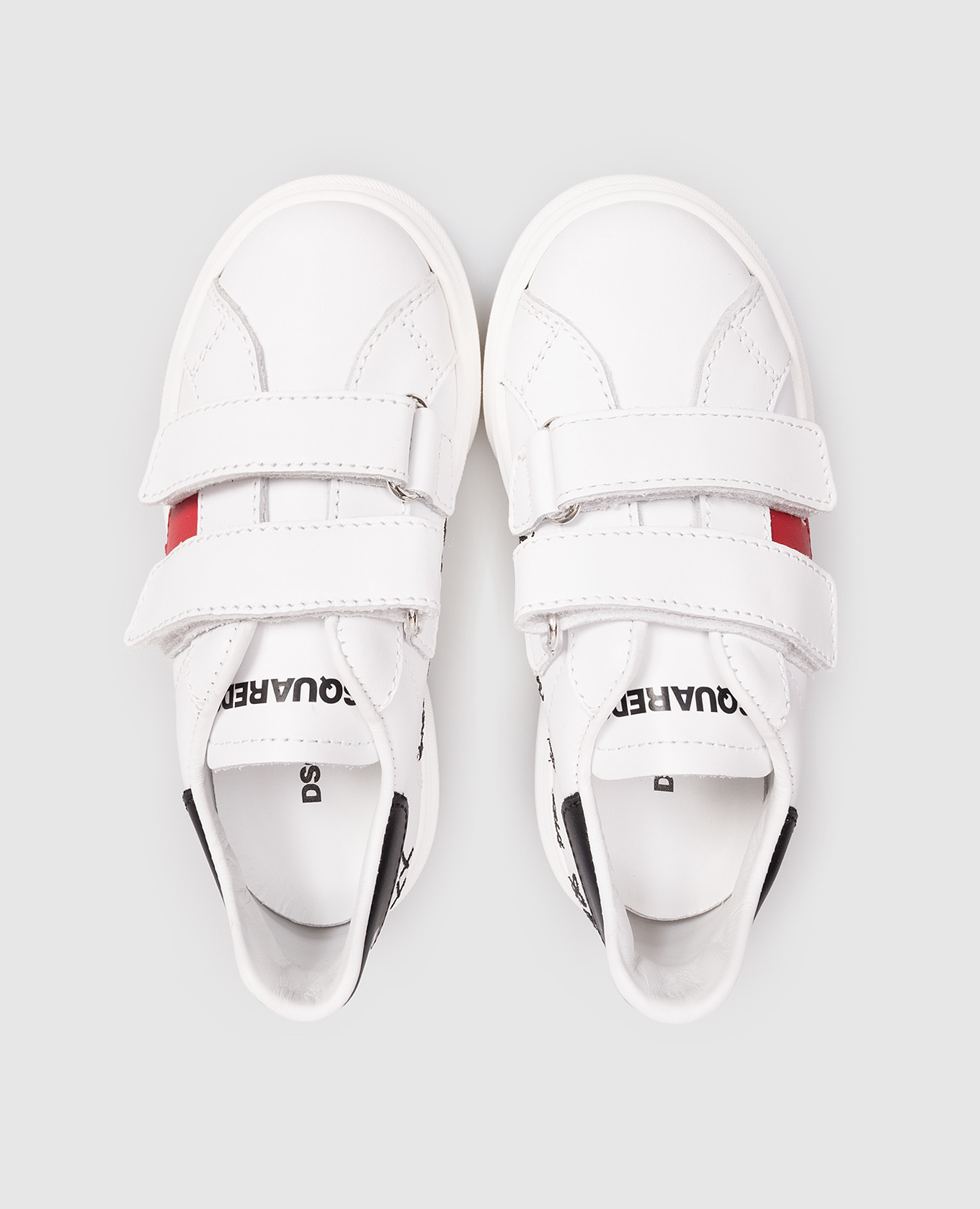 Children's white leather sneakers with logo DSQUARED2 4